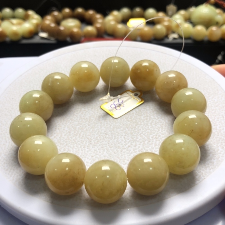 和田玉手串未镶嵌卡16