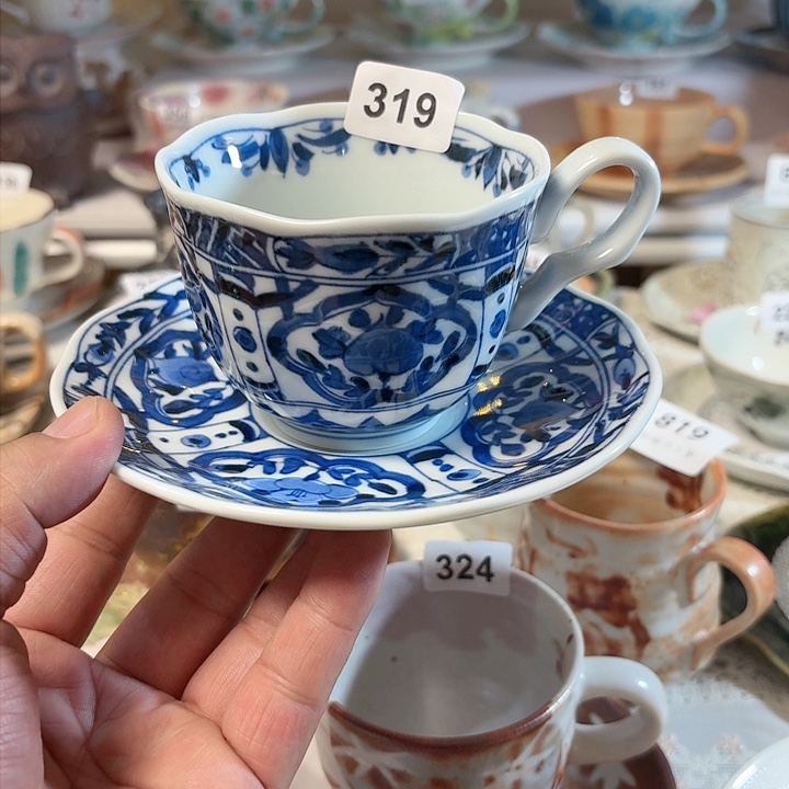 瓷片蓝领堂咖啡杯，蓝领堂咖啡杯咖啡