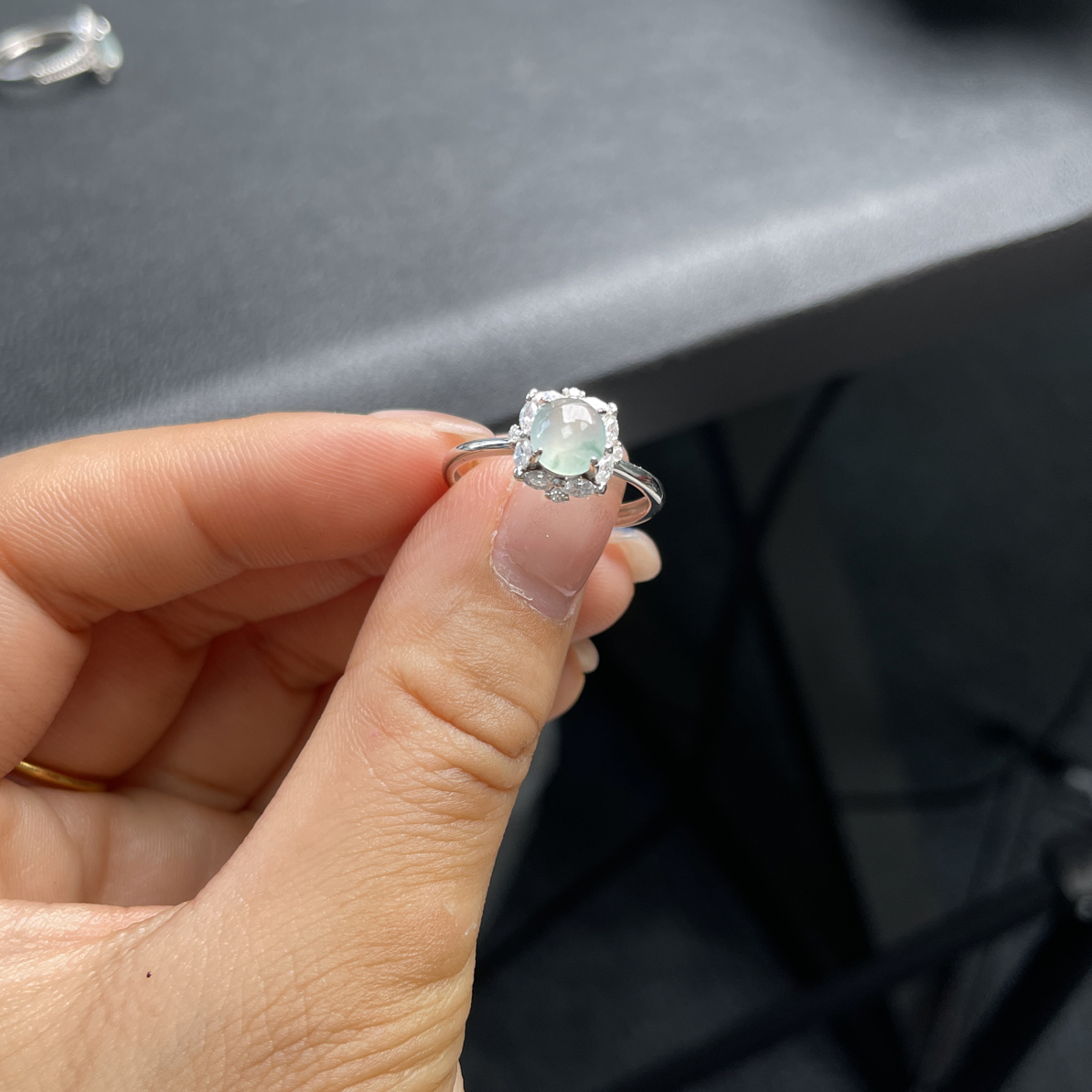 FL（上新）银镶戒指翡翠a货项链