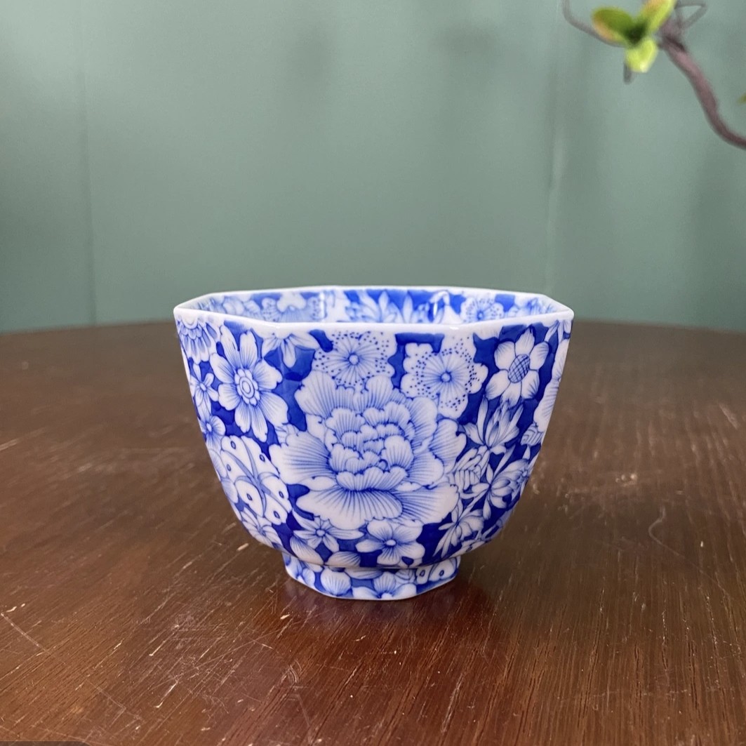 【陶月楼】精工万花八方杯主人杯 景德镇纯手工手绘茶器茶具