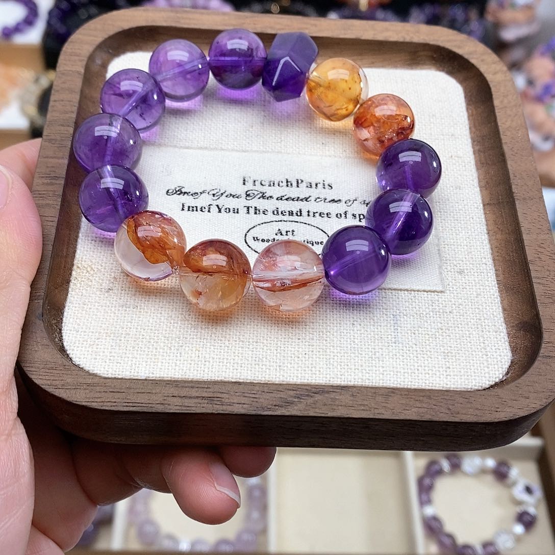 水晶手链未镶嵌S****?九紫离火串