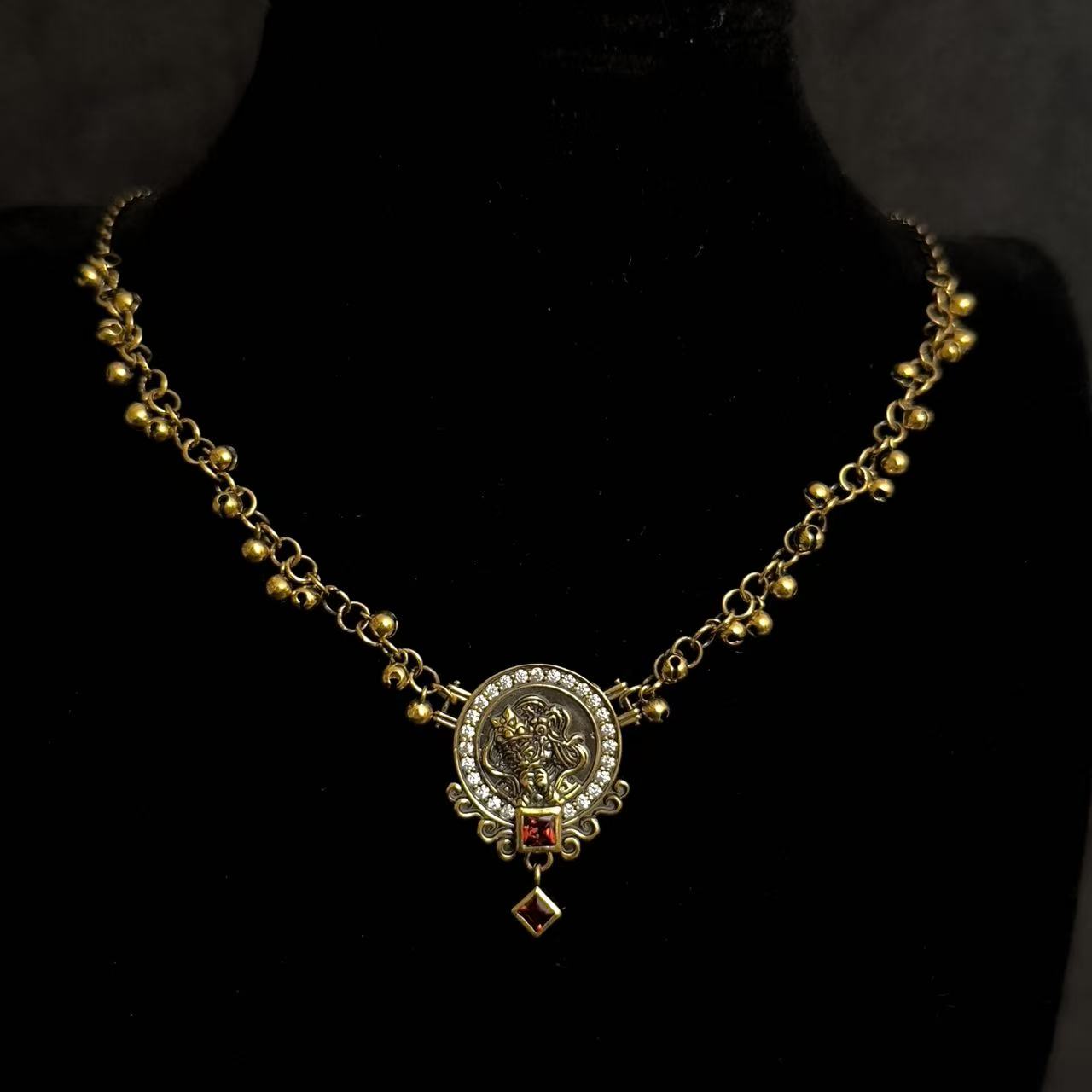 【足金999扎基拉姆吊坠*项链】#精品黑金工艺#百搭时尚