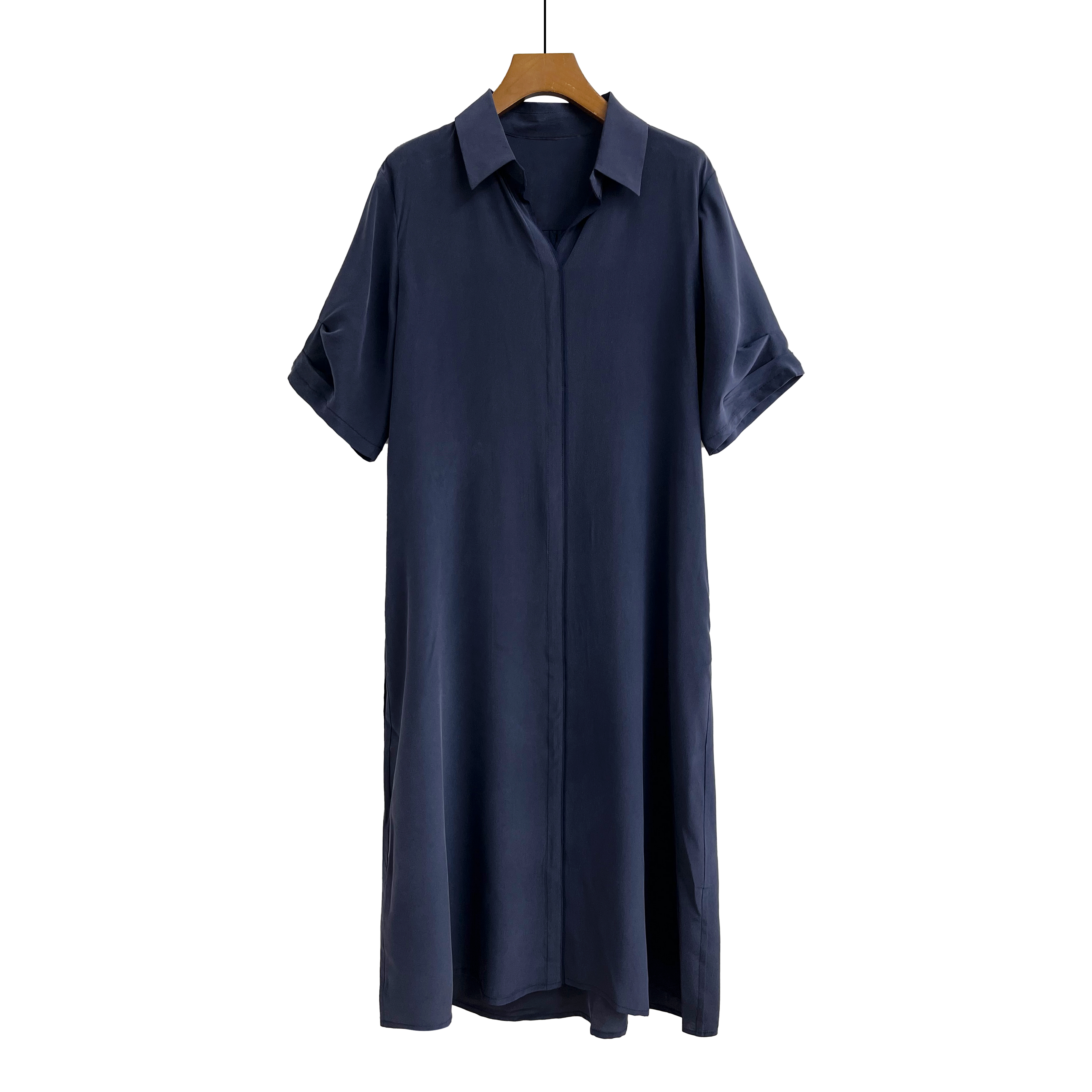 【蓝调时光】高定桑蚕丝气质真丝连衣裙21191024