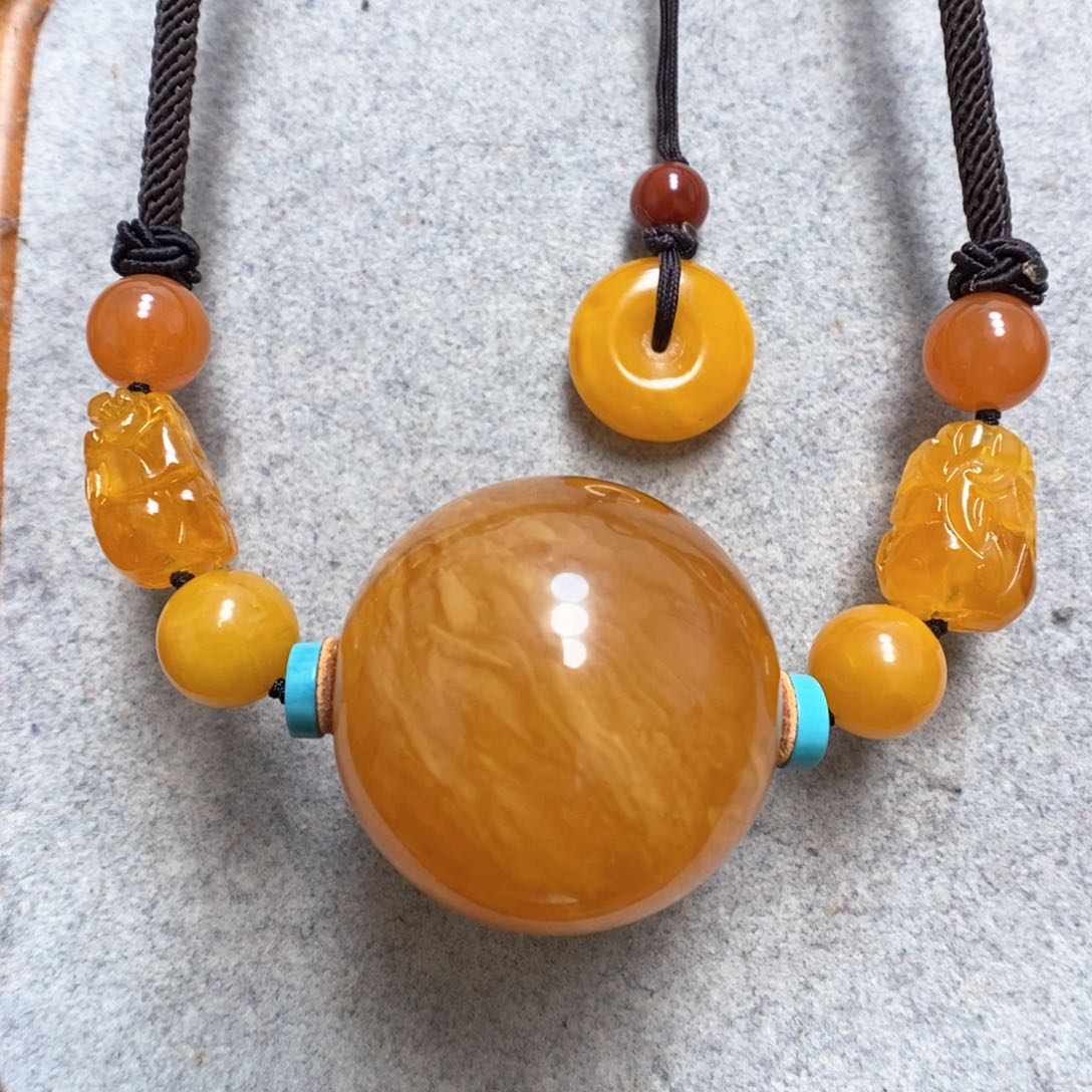 蜜蜡项链未镶嵌蜜蜡锁骨