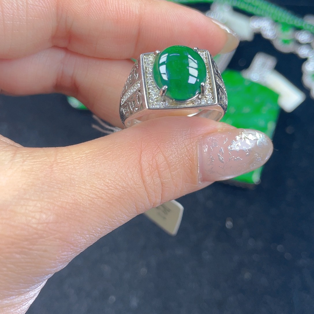 翡翠吊坠(不含链)银S925镶嵌