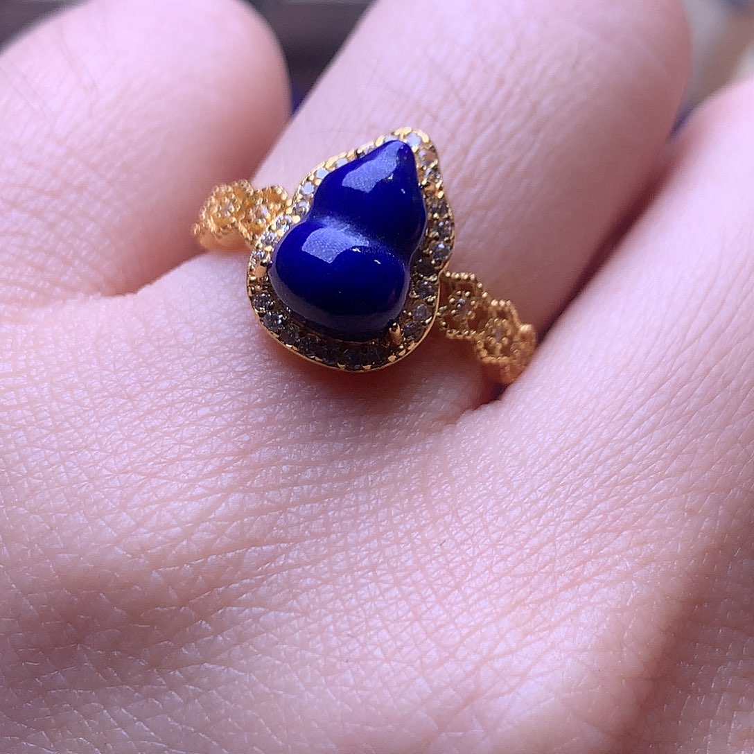 青金石银S925镶嵌戒指