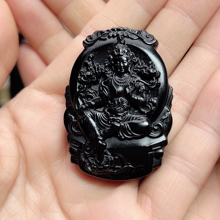 和田玉手链未镶嵌观音牌