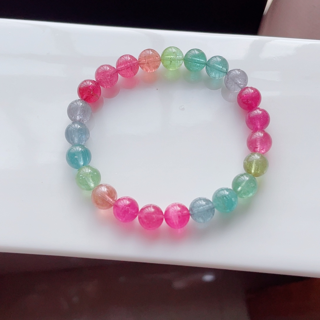 手链碧玺未镶嵌8.6mm左右