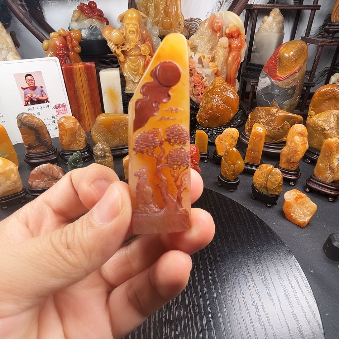 寿山石鸡母窝石印章