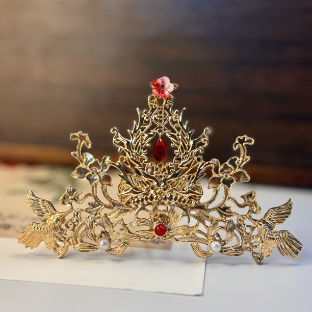 金色【九华鹤】发冠•古风汉服配饰