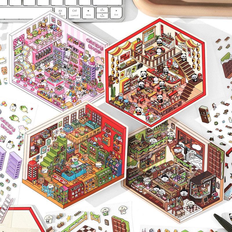 infeelme立体造景贴纸 今日营业中第四弹系列 手账DIY装饰贴纸包