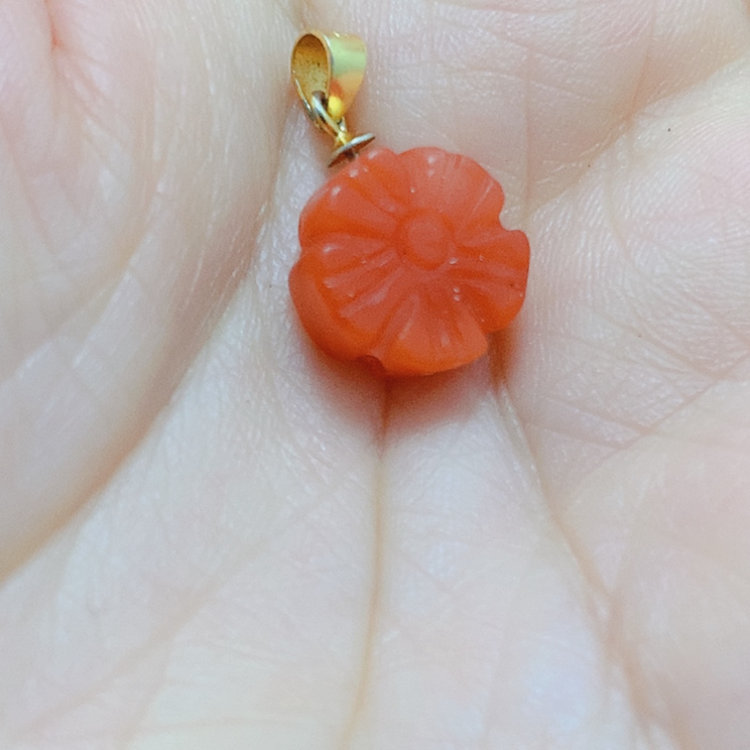 南红玛瑙银S925镶嵌吊坠(不含链)