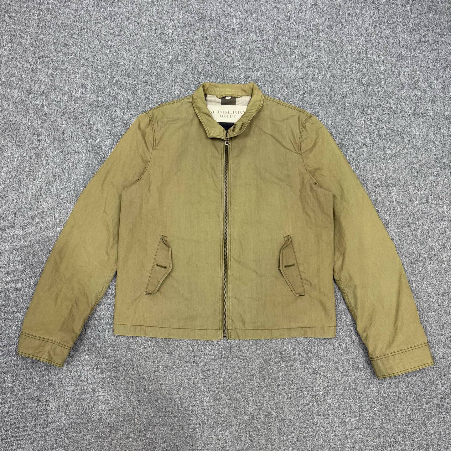 99新 BURBERRY/博柏利 14416324 绿色内里格纹夹克外套 XL码