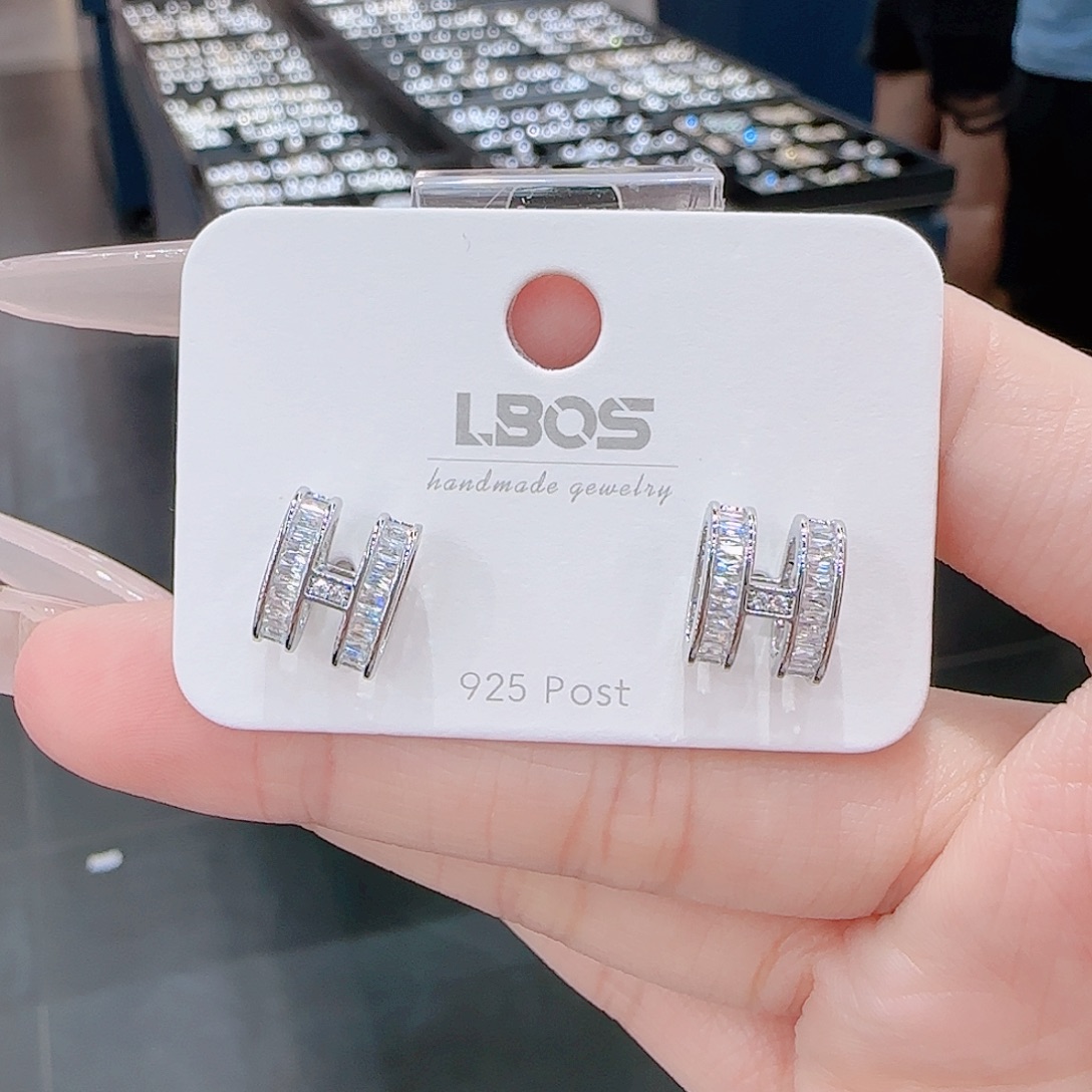 锆石铜合金925银耳环