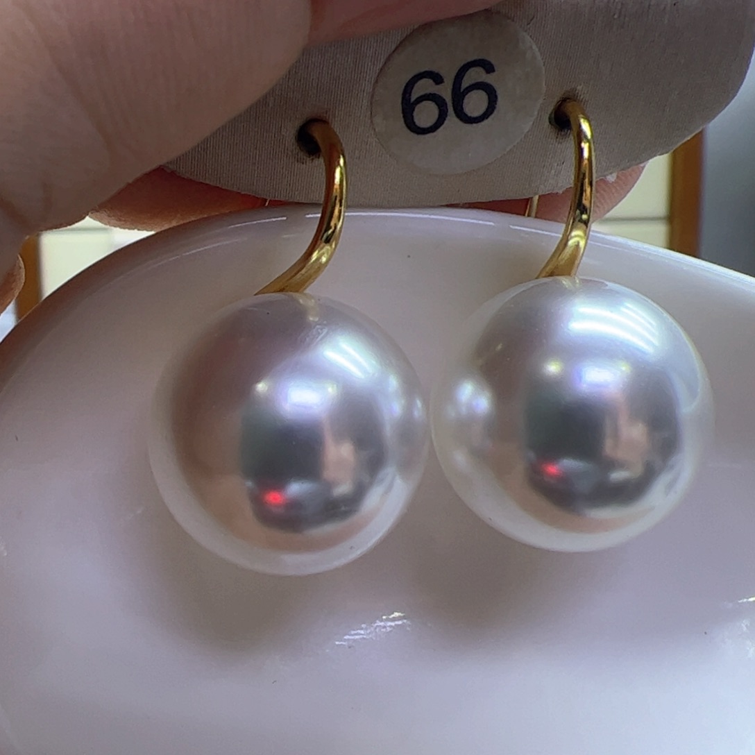 淡水珍珠耳饰18K金镶嵌