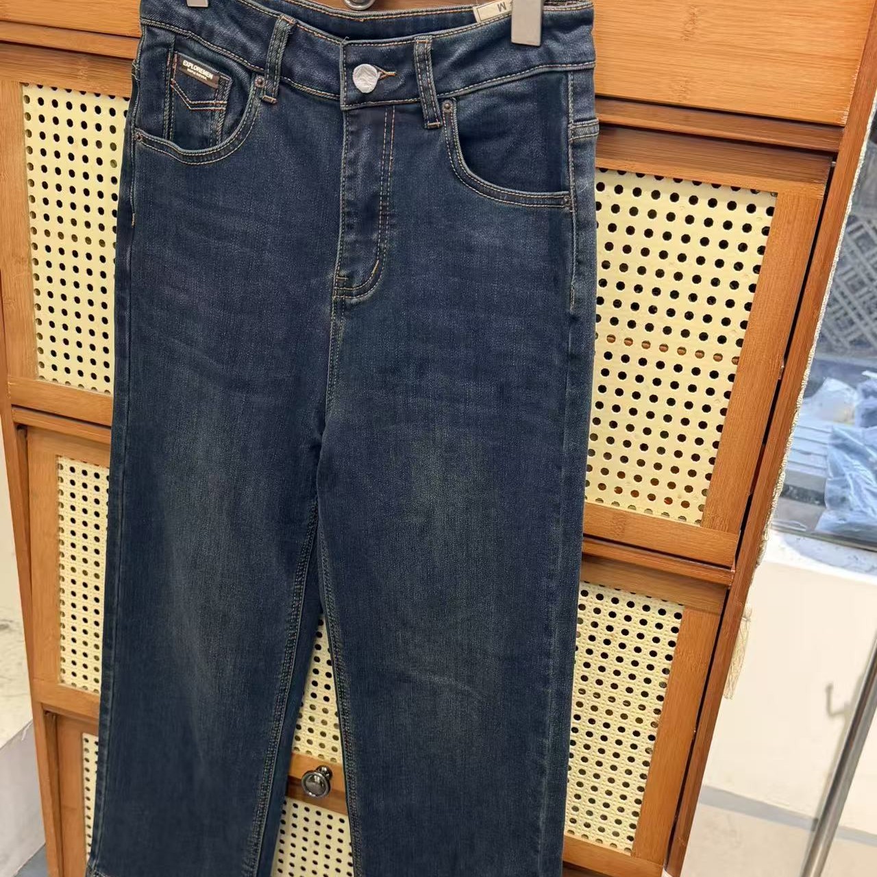 高腰植绒烟管奶奶裤87516