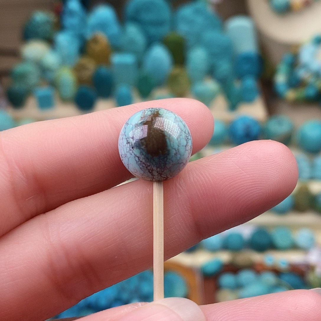 绿松石珠宝奇石未镶嵌13mm