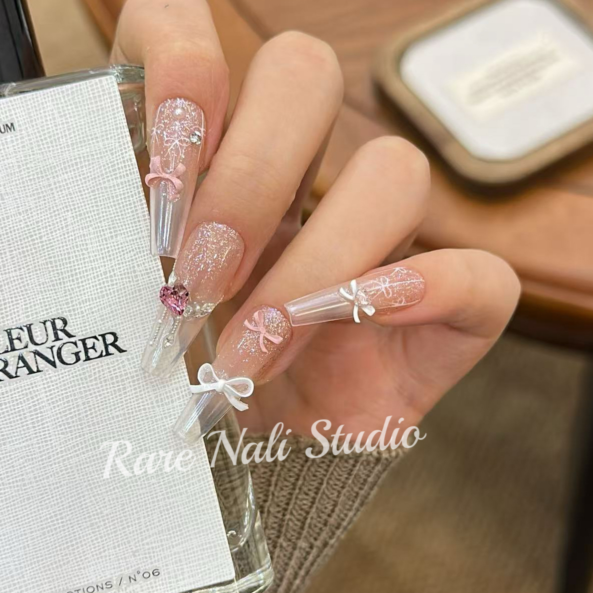 【蜜桃乌龙】rarenailstudio纯手工穿戴甲