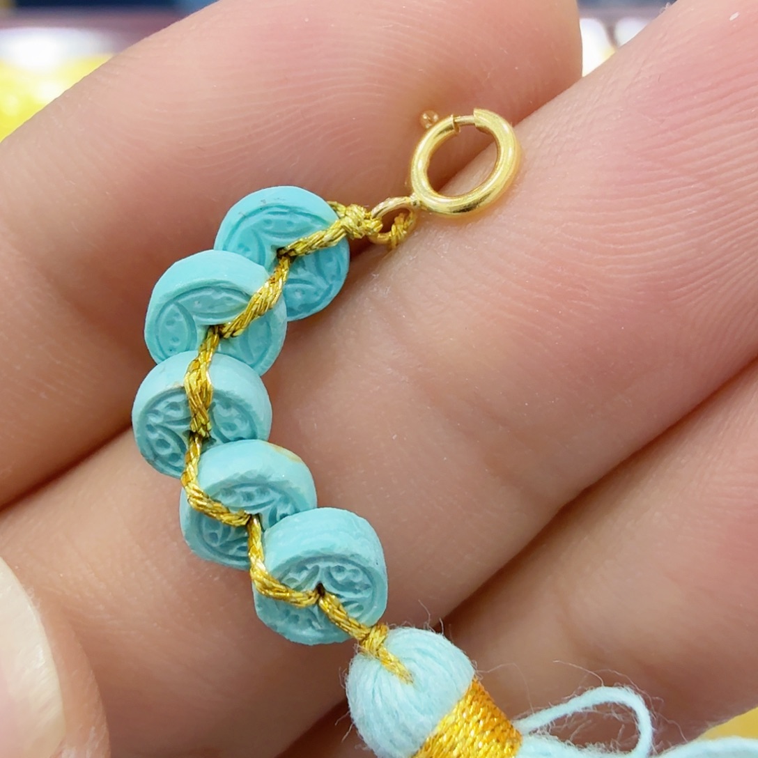 绿松石18K金镶嵌珠宝奇石