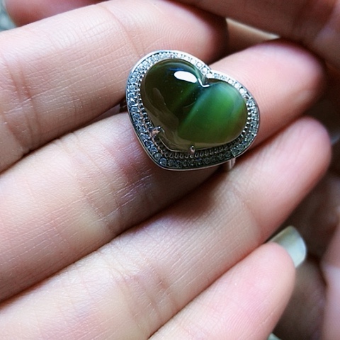 和田玉银S925镶嵌挂件