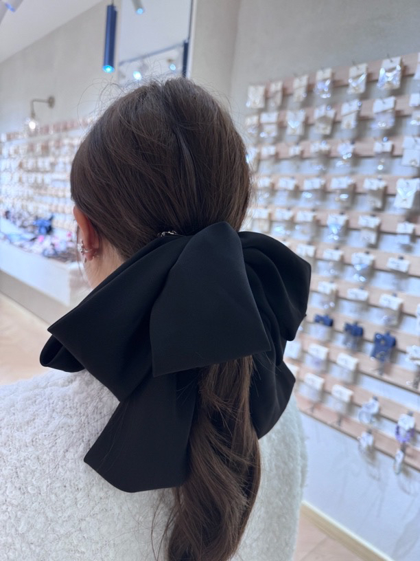 泡菜国自留推荐超大超大四层蝴蝶结一字夹黑色韩版发夹发卡头饰