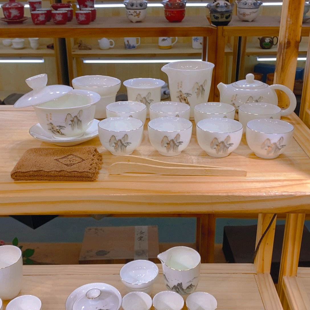 【不止】羊脂玉瓷茶具套装