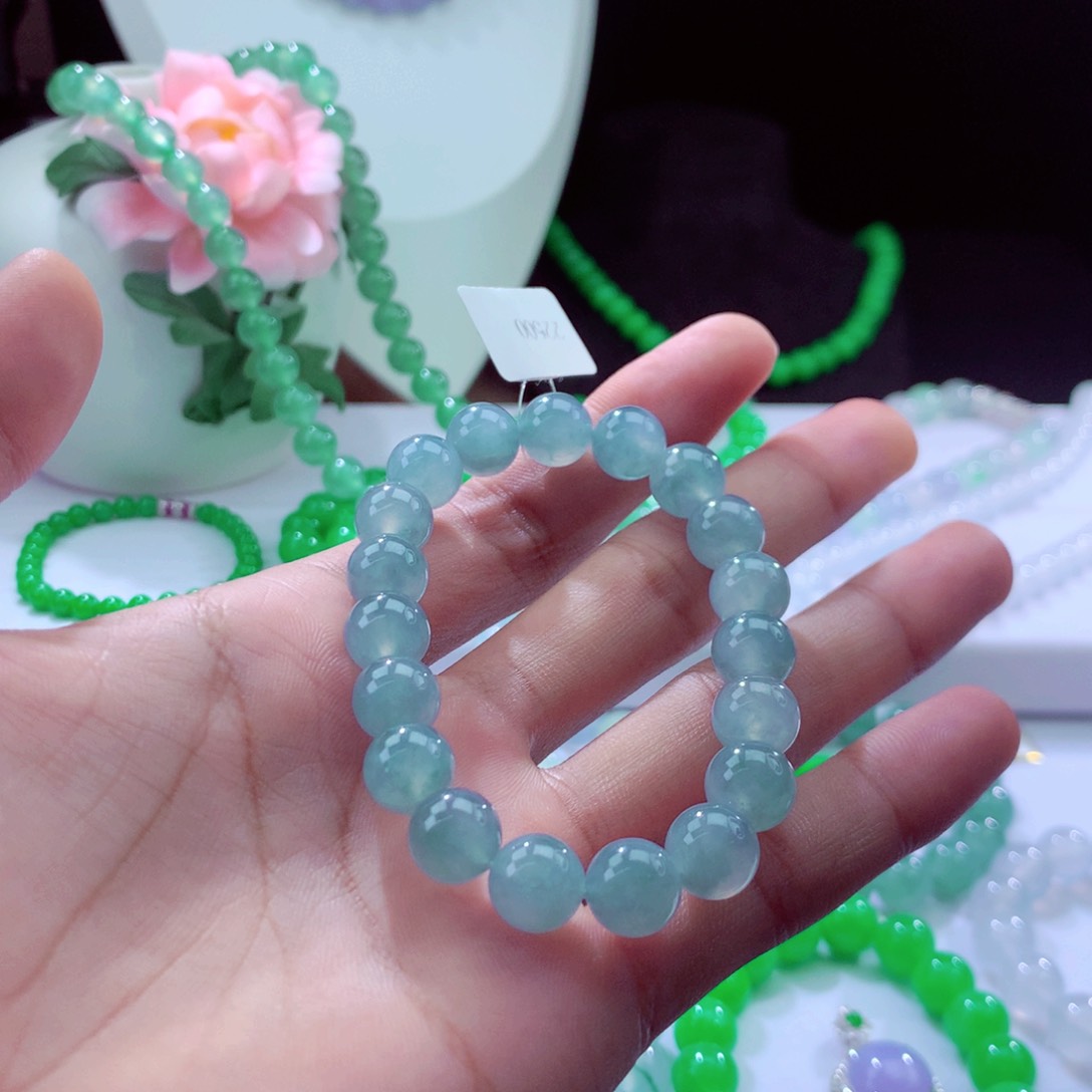 翡翠手串未镶嵌天然缅甸翡翠