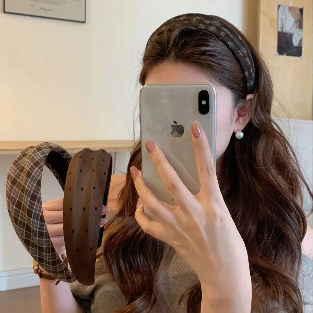 秋冬复古美拉德碎花格纹发箍女高颅顶气质头箍日常外带发饰头饰a商品图