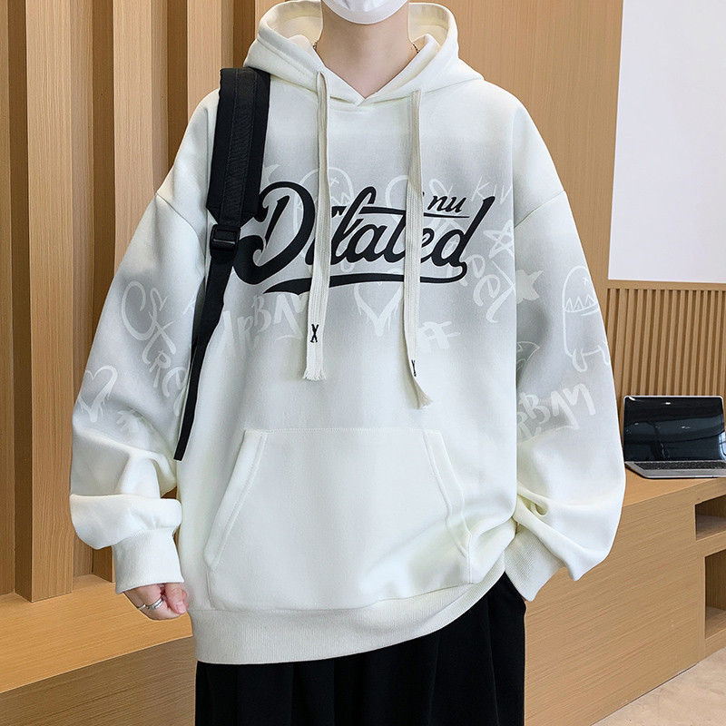 男生春秋季新款潮流百搭连帽卫衣初高中学生大童运动休闲打底上衣
