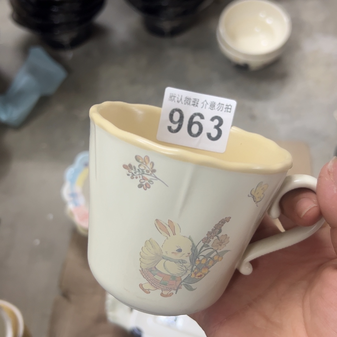 搪瓷微瑕川兔子杯一个
