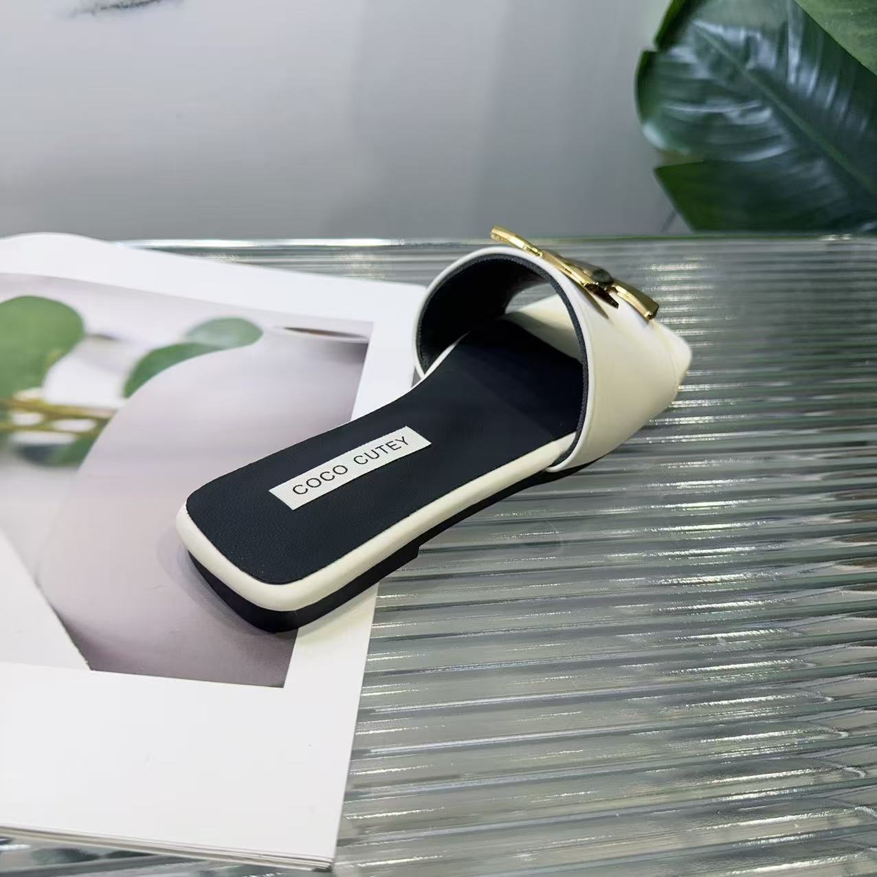 夏休闲款法式拖鞋女新款配裙子仙女风拖鞋166-10