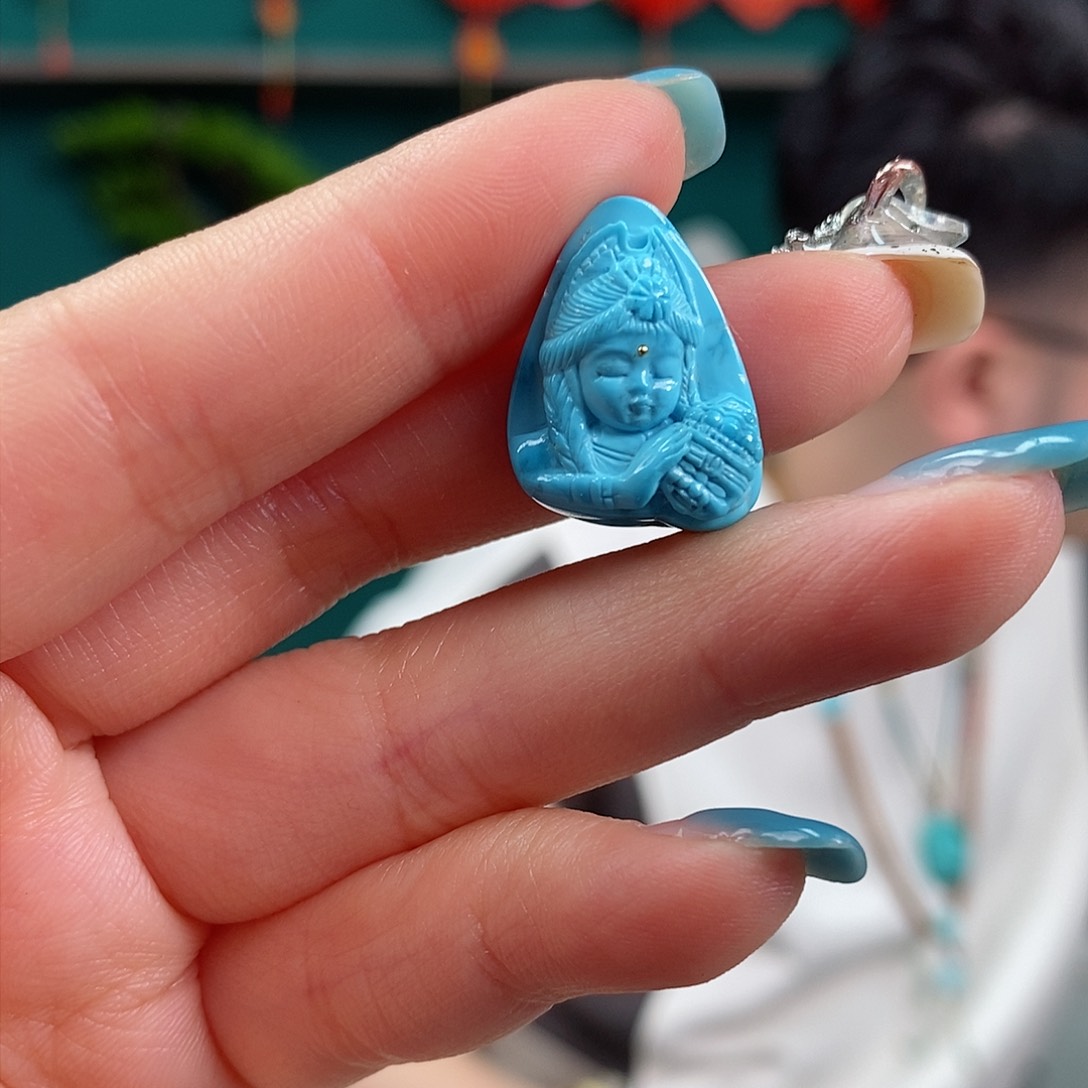 绿松石珠宝奇石18K金镶嵌