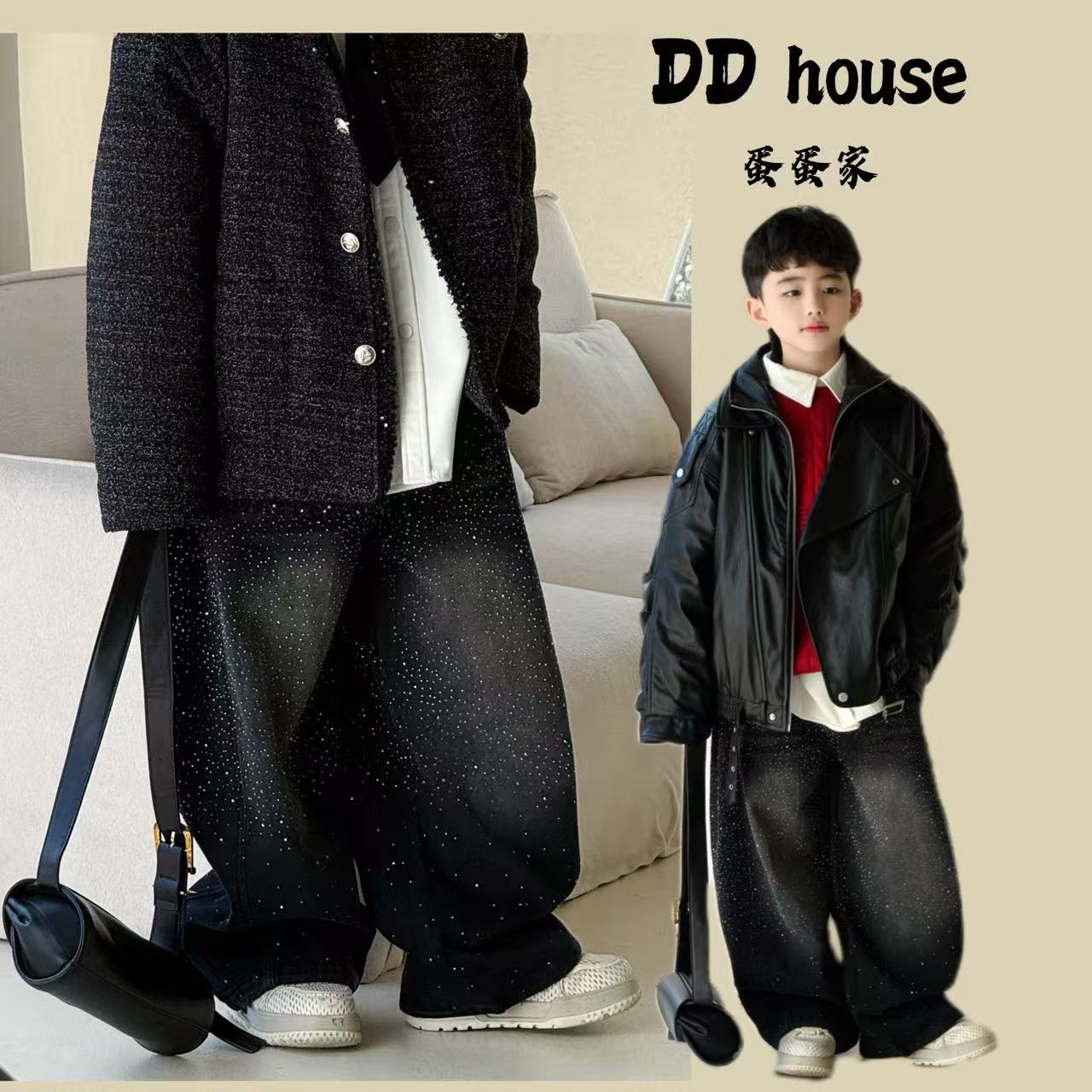 蛋蛋家【爆闪牛仔裤】122812冬季新款黑色暴闪水洗加绒水洗牛仔裤