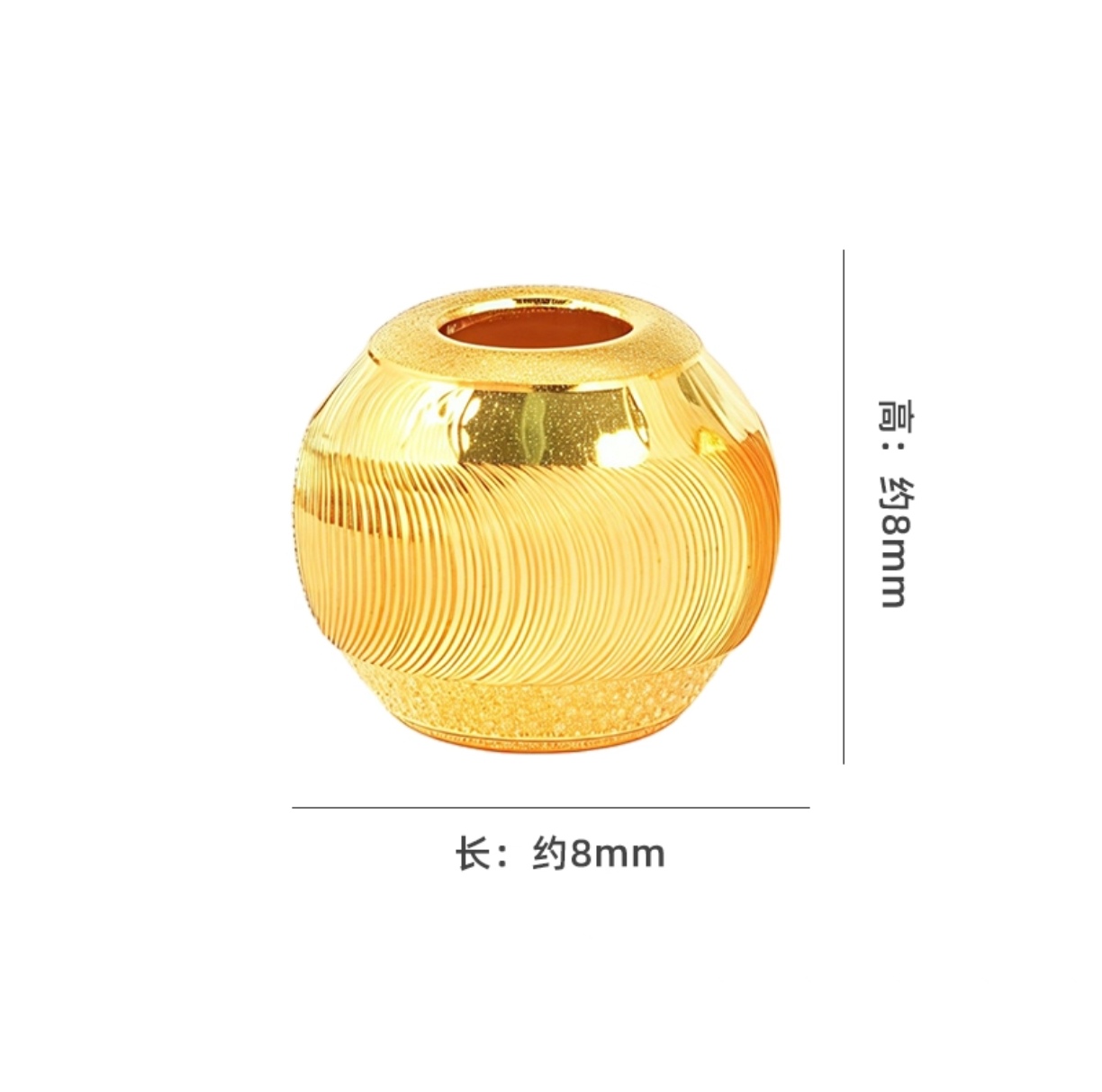 18k金卡8mm猫眼珠diy配件