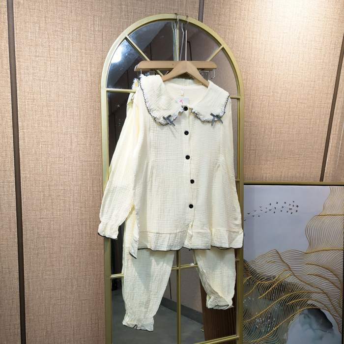 EZ18孕妇杏色月子服套装M90-130L140