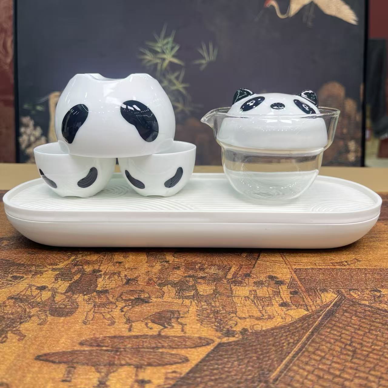 旅行套-可爱熊猫+茶盘@Z335