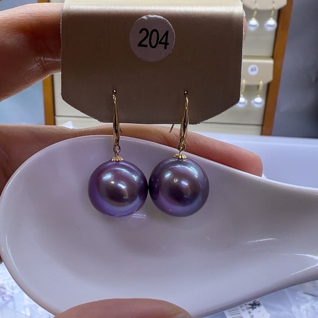 淡水珍珠耳饰18K金镶嵌