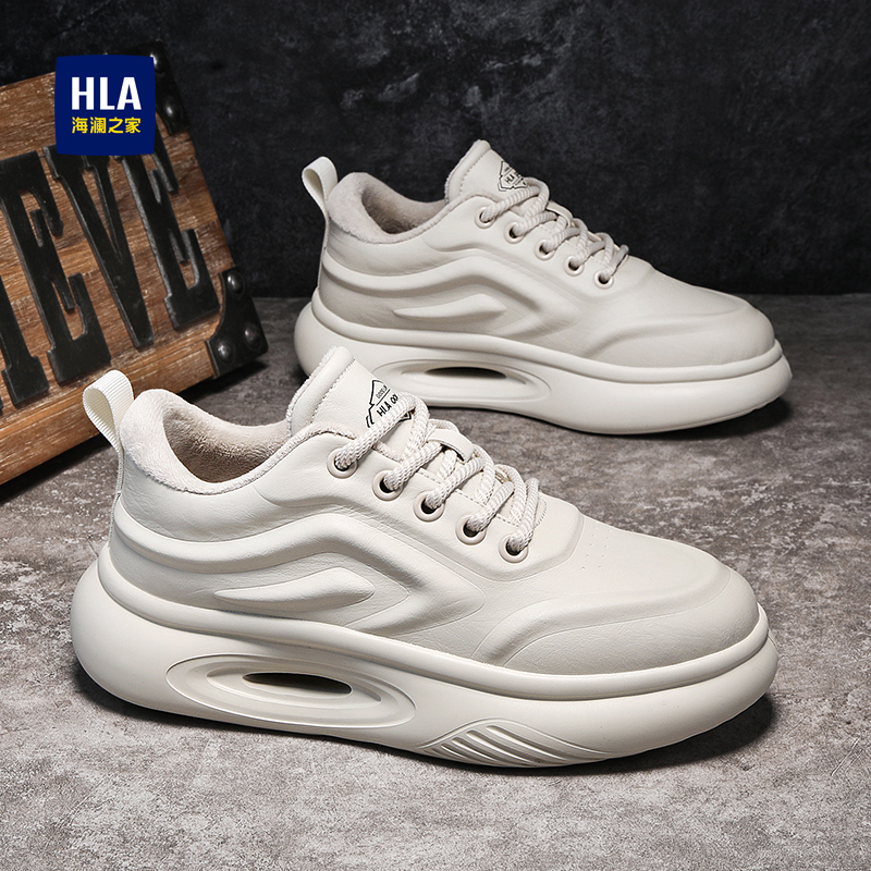 HLA/海澜之家小白鞋男士休闲鞋百搭冬季新款男鞋潮流厚底软底A583