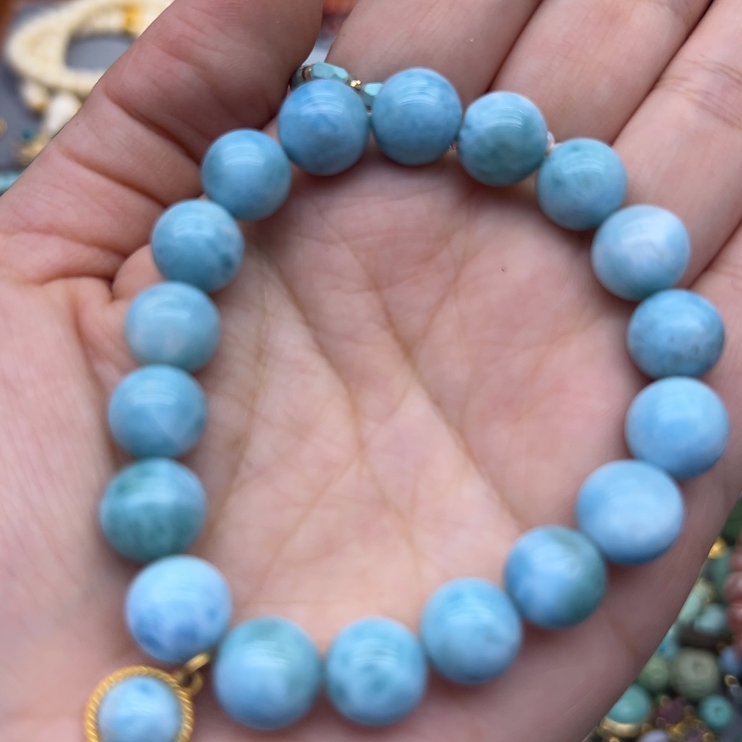 针钠钙石（海纹石）未镶嵌手链手串