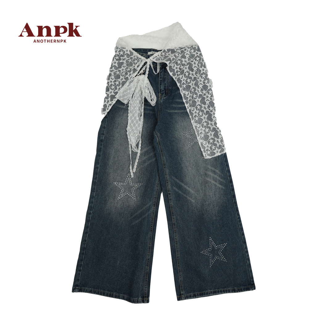 高弹秋季烫钻复古港风高腰牛仔裤绒裤登山防寒夏季A6F09A5006