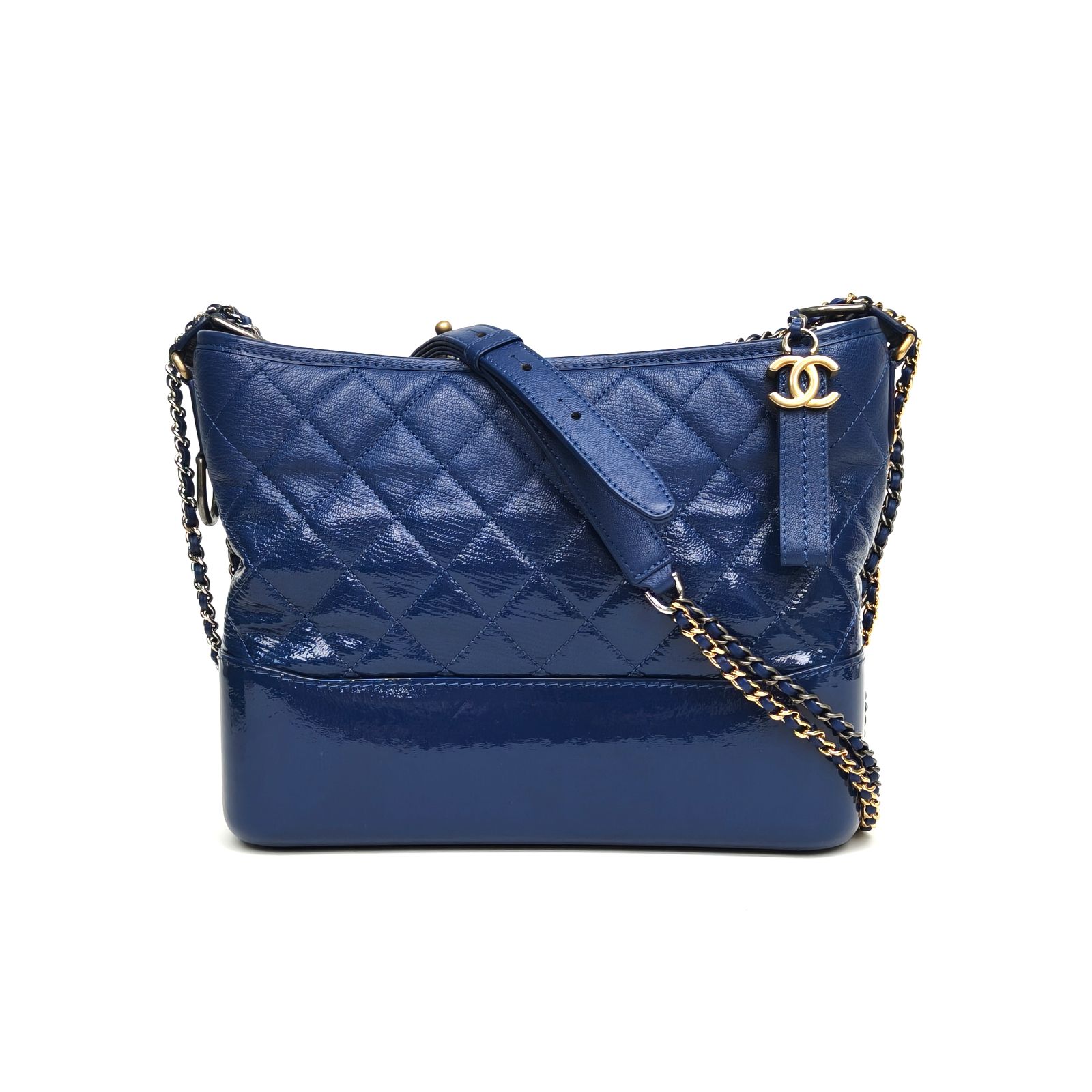 95新 Chanel/香奈儿 【娇】香奈儿  流浪 中号 28cm 单肩包 墨蓝色 