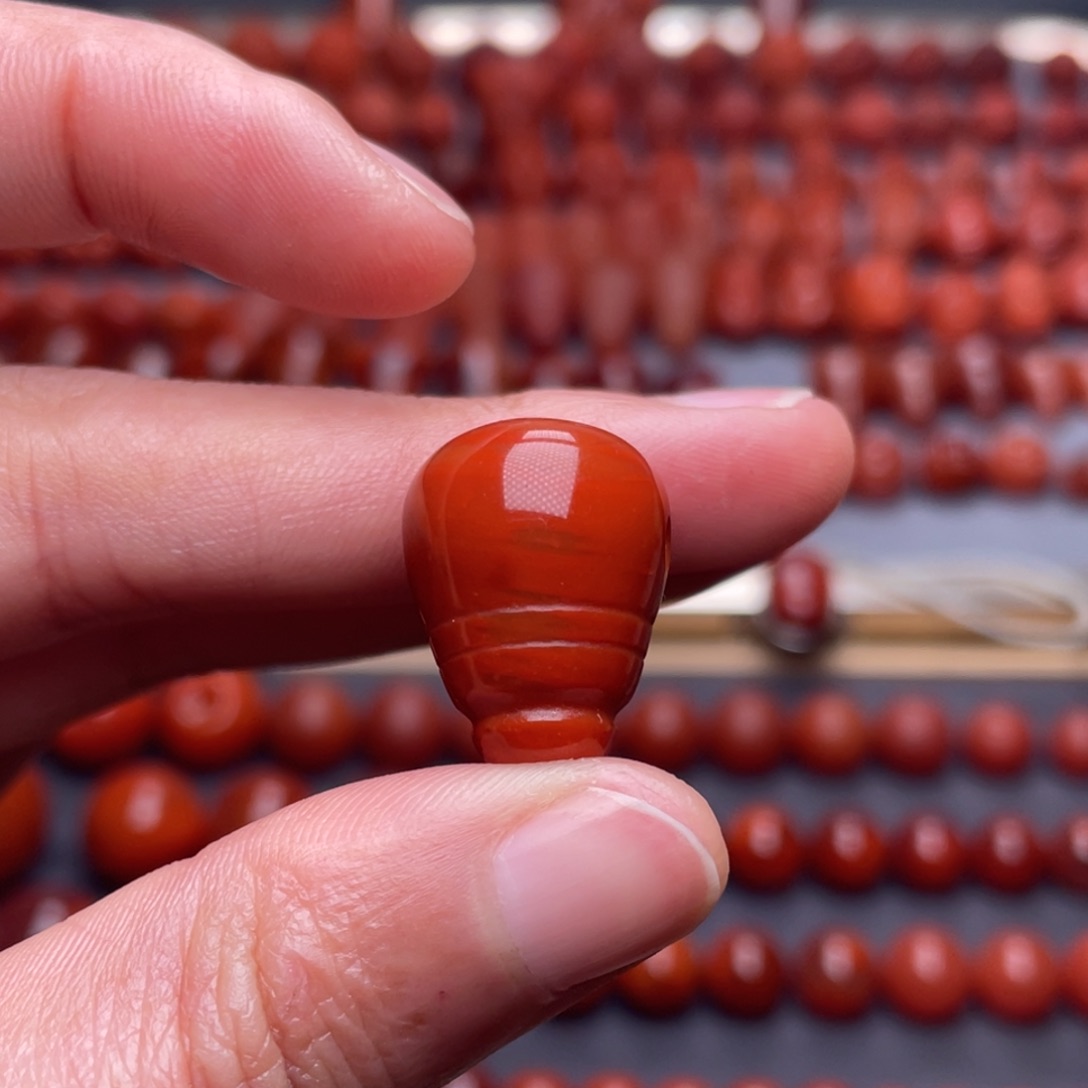 南红玛瑙未镶嵌其他W15瓦压柿子红满肉三通