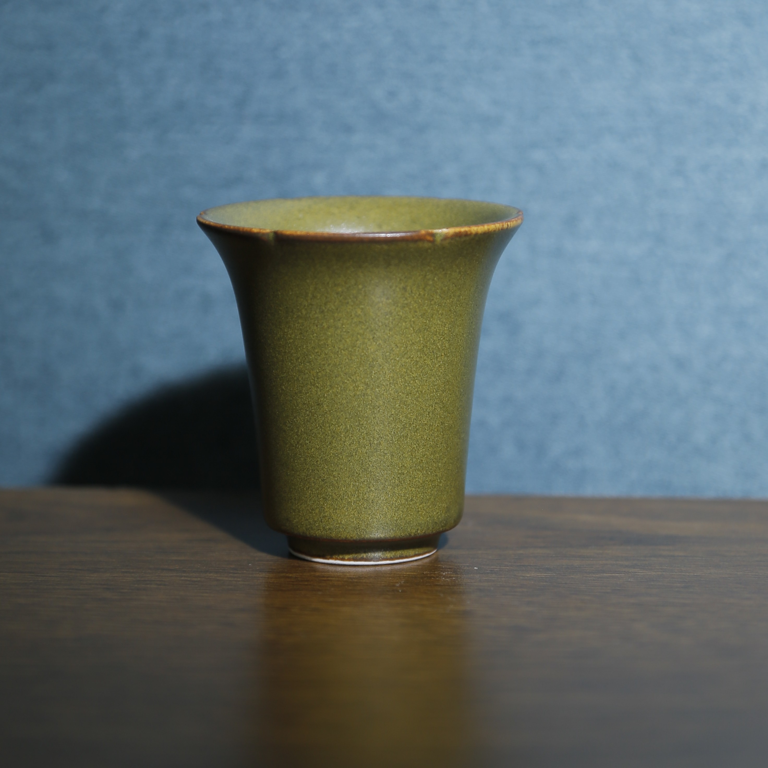【登峰】系列耀州窑茶叶末釉花神杯，纯手工陶瓷主人杯茶叶末色釉