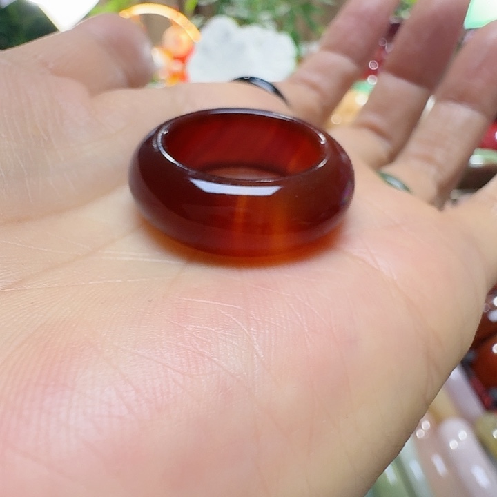 天***行玛瑙/玉髓未镶嵌戒指