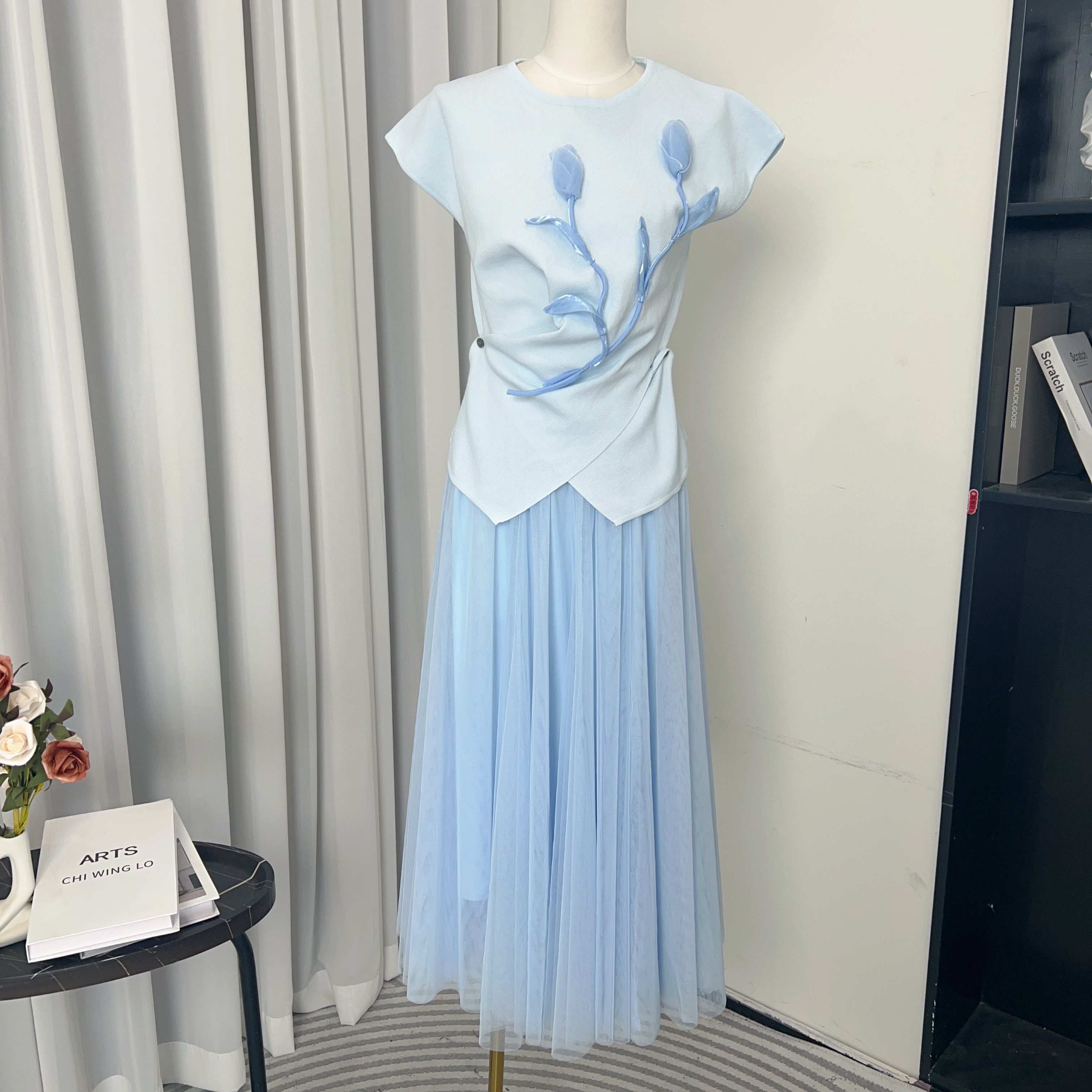 拉夏贝尔2025年夏季新款休闲百搭气质上衣+半身裙 16159 lck