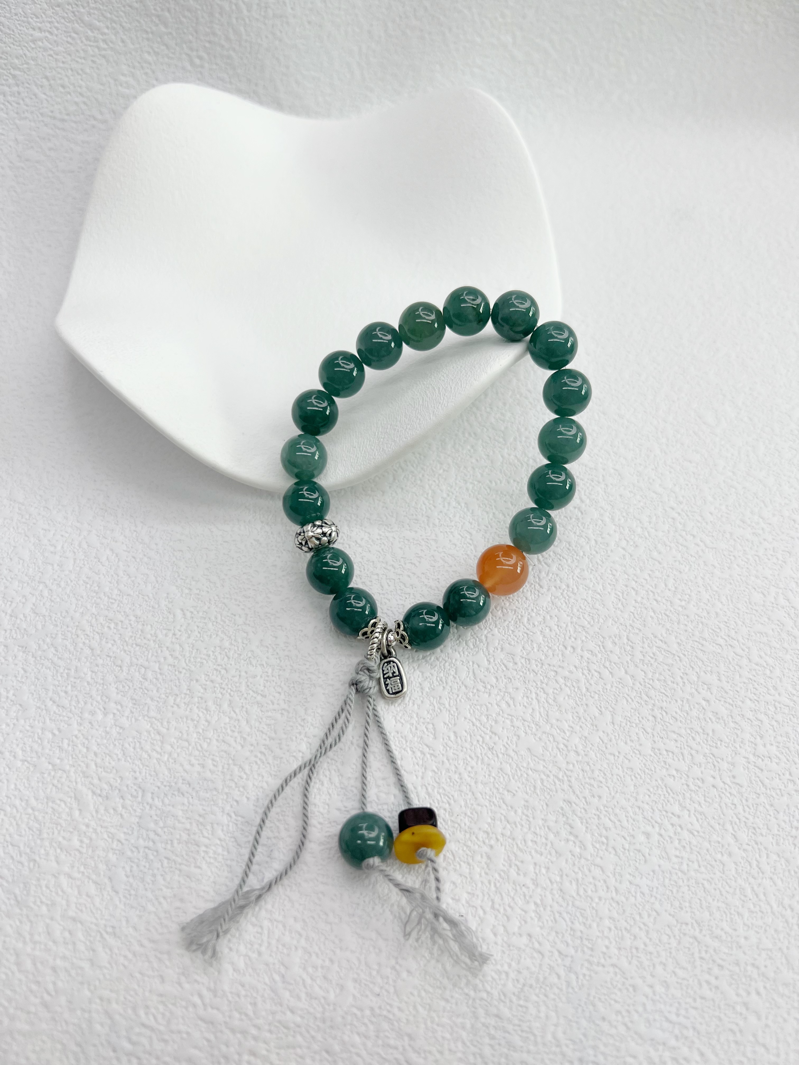 188翡翠精品手串925银镶嵌