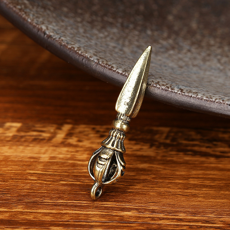 铜合金亚克力吊坠 黄铜七星破阻锥招运进财平安贵人车用钥匙扣