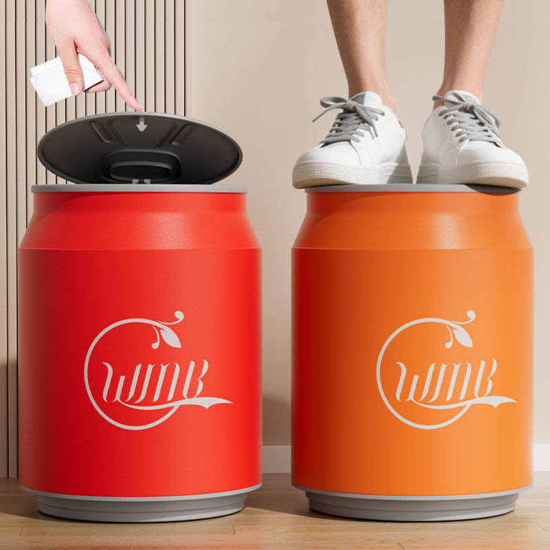 可乐垃圾桶家用2025新款网红双层客厅卧室厨房大号带盖高颜值厕所