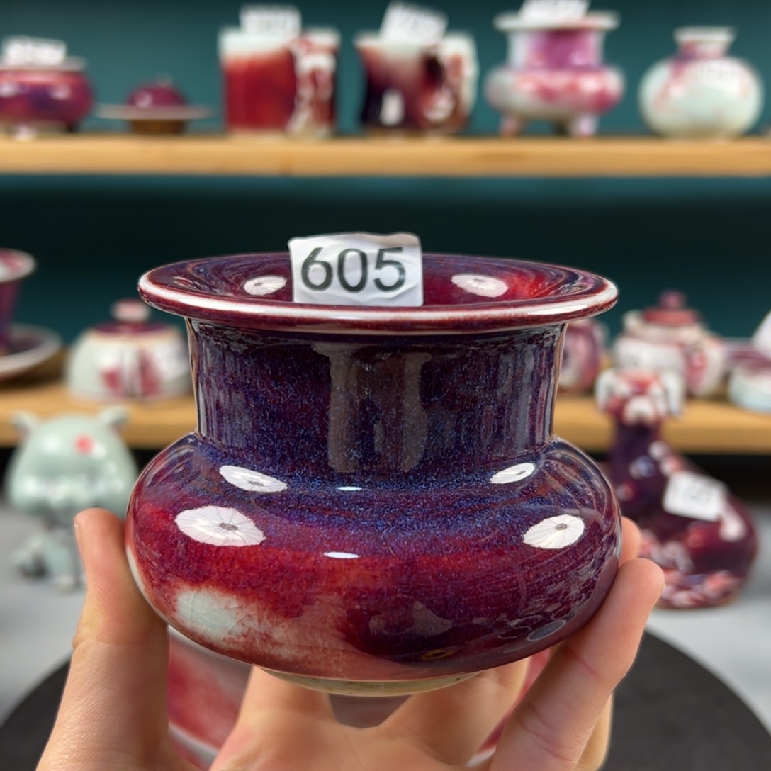 瓷片微瑕香炉玉石釉纯手工