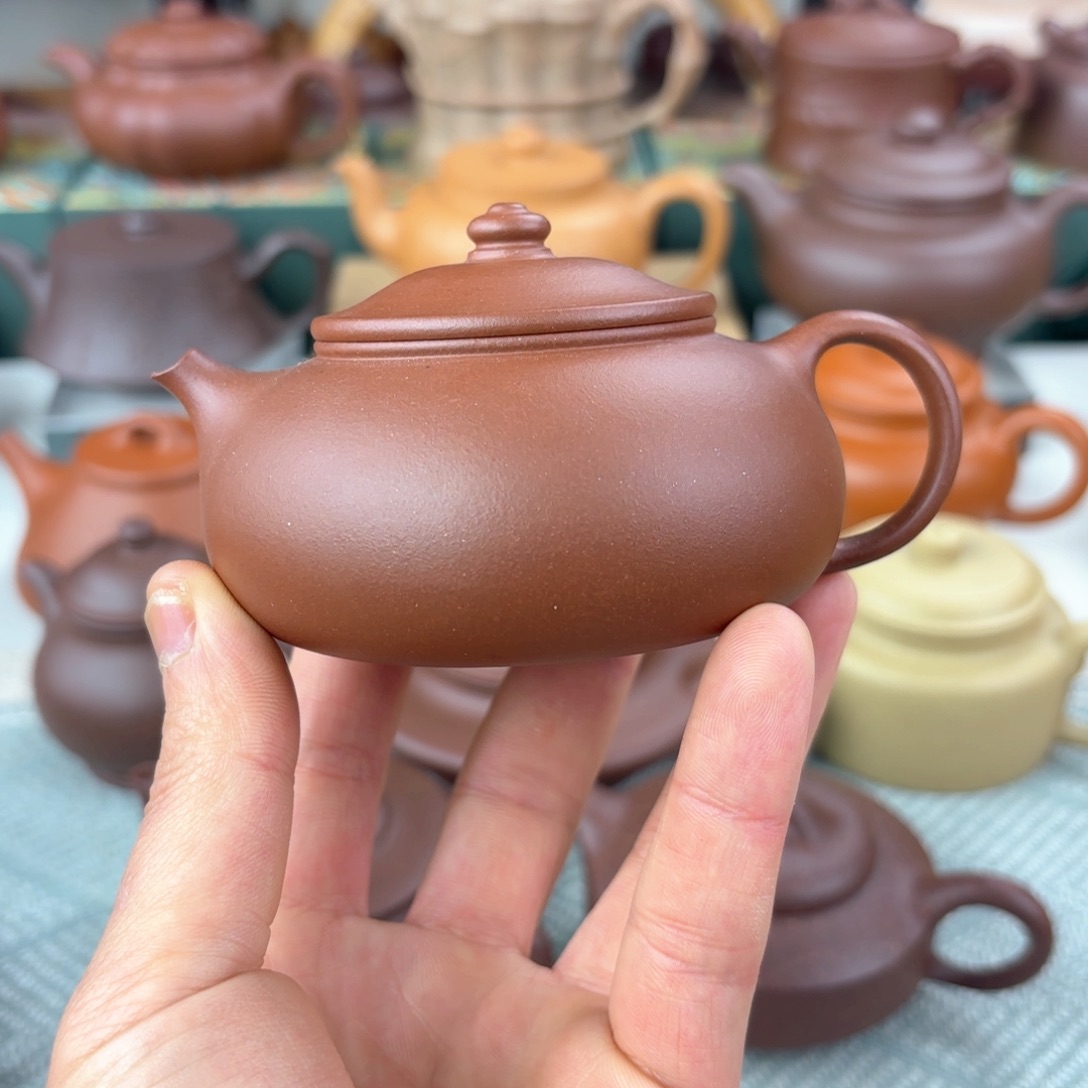 紫砂茶壶微瑕 寒江 紫泥 145cc